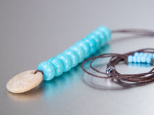 Load image into Gallery viewer, Beach Stone and Turquoise 10 Breaths Necklace
