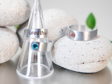 Load image into Gallery viewer, NEW!!!!  Birthstone, Coloured Zirconia, Aluminium Rings by BREATHE
