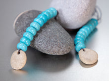 Load image into Gallery viewer, Beach Stone and Turquoise 10 Breaths Necklace
