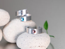 Load image into Gallery viewer, NEW!!!!  Birthstone, Coloured Zirconia, Aluminium Rings by BREATHE
