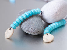 Load image into Gallery viewer, Beach Stone and Turquoise 10 Breaths Necklace
