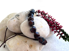 Load image into Gallery viewer, Garnet Semi Precious Stone Rich and Warm Breathe Bracelet for anxiety, calming, meditation and breathing practice ruby festive jewellery
