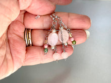 Load image into Gallery viewer, Rose Quartz and Crystal Earrings
