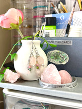 Load image into Gallery viewer, Rose Quartz and Crystal Earrings
