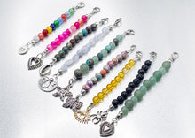 Load image into Gallery viewer, Breathe 10 Breaths Handbag Charm Dangle , key chains, breathe reminder little gift for good mindful health, meditation and relaxation.  They are pretty too!!!
