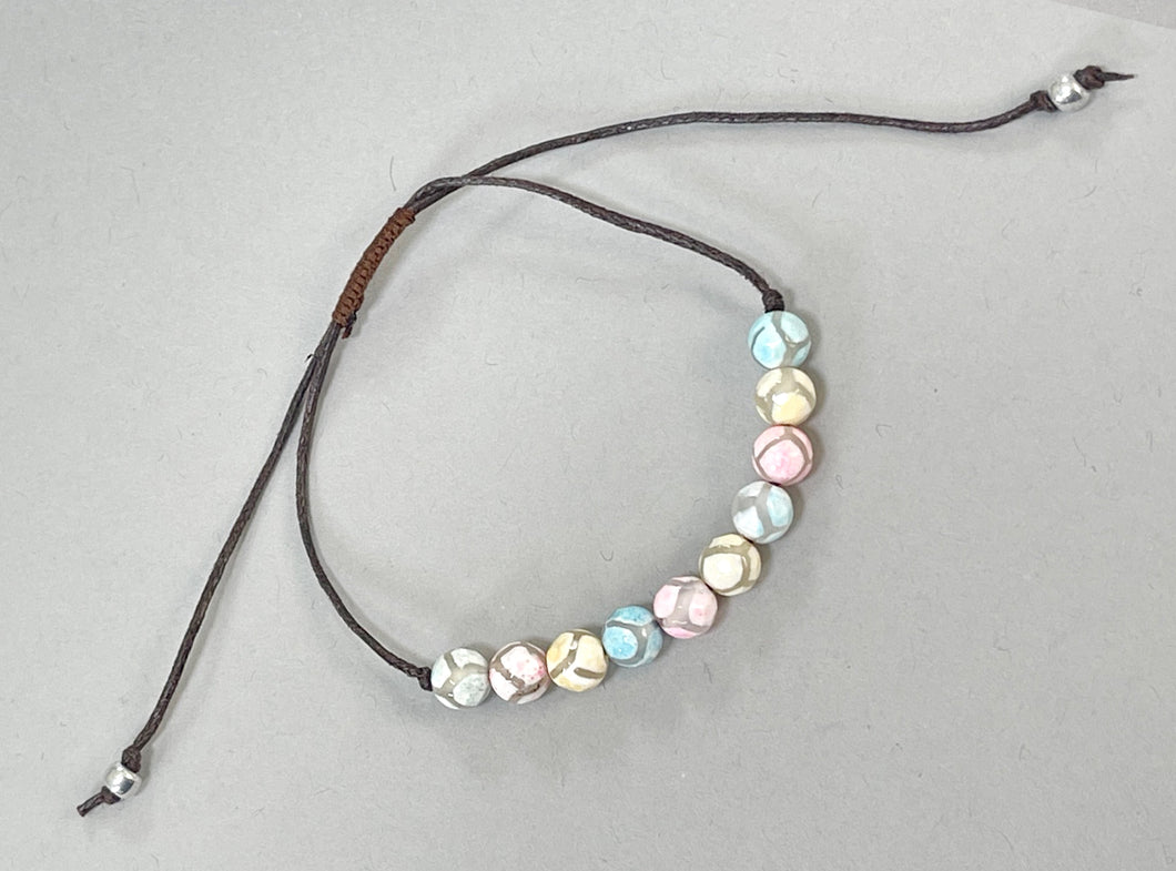 Tibetan Agate - Pastel Hues perfect Girly Girl gift with pink cotton thong